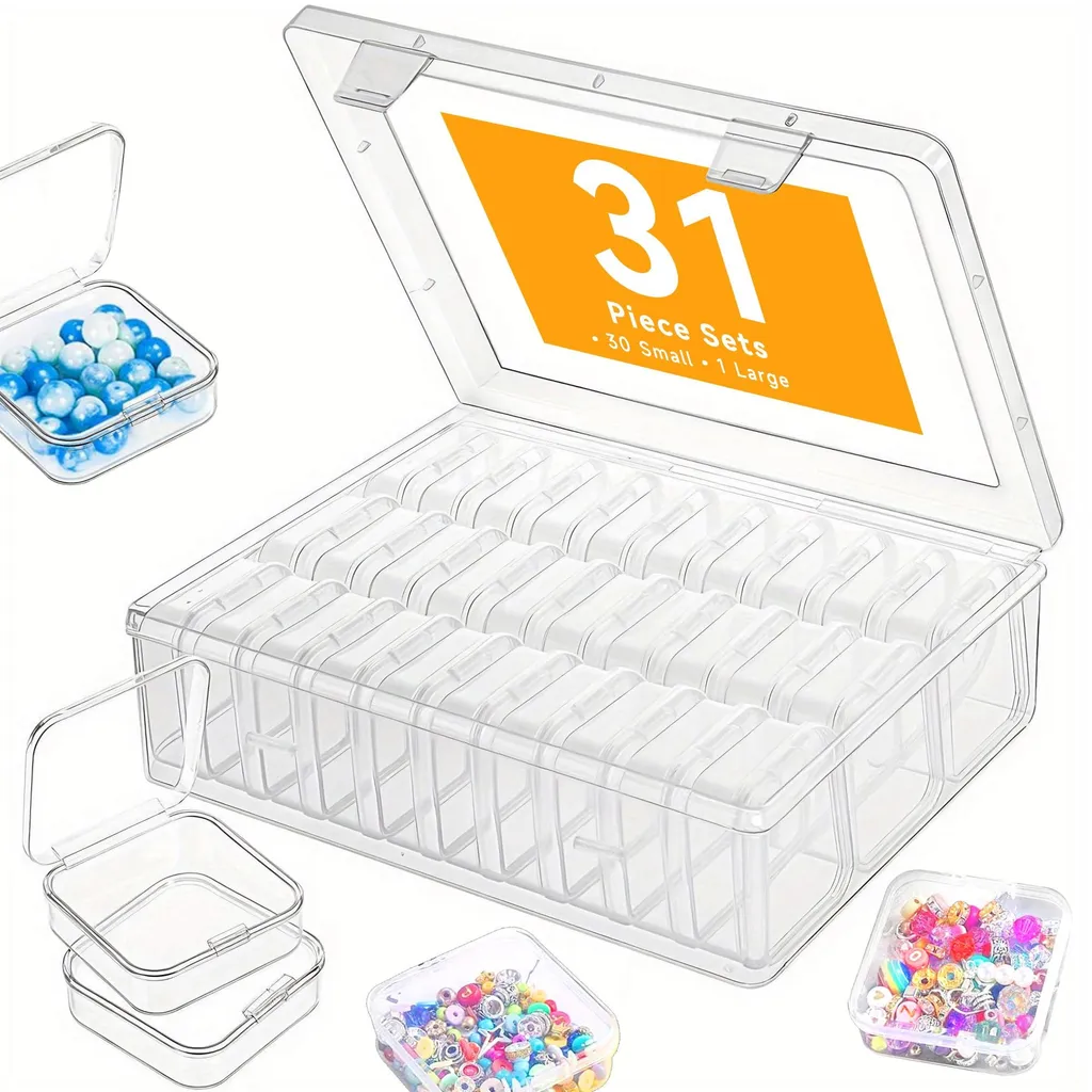 Petites boîtes de tri en plastique transparent pour perles et bijoux