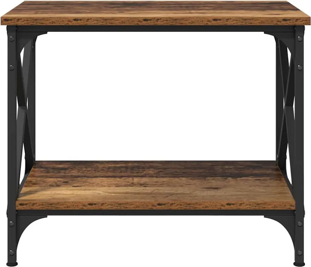 SYFAX Tavolo Lato Divano Legno Vecchio 55cm | Complemento d'Arredo - 5