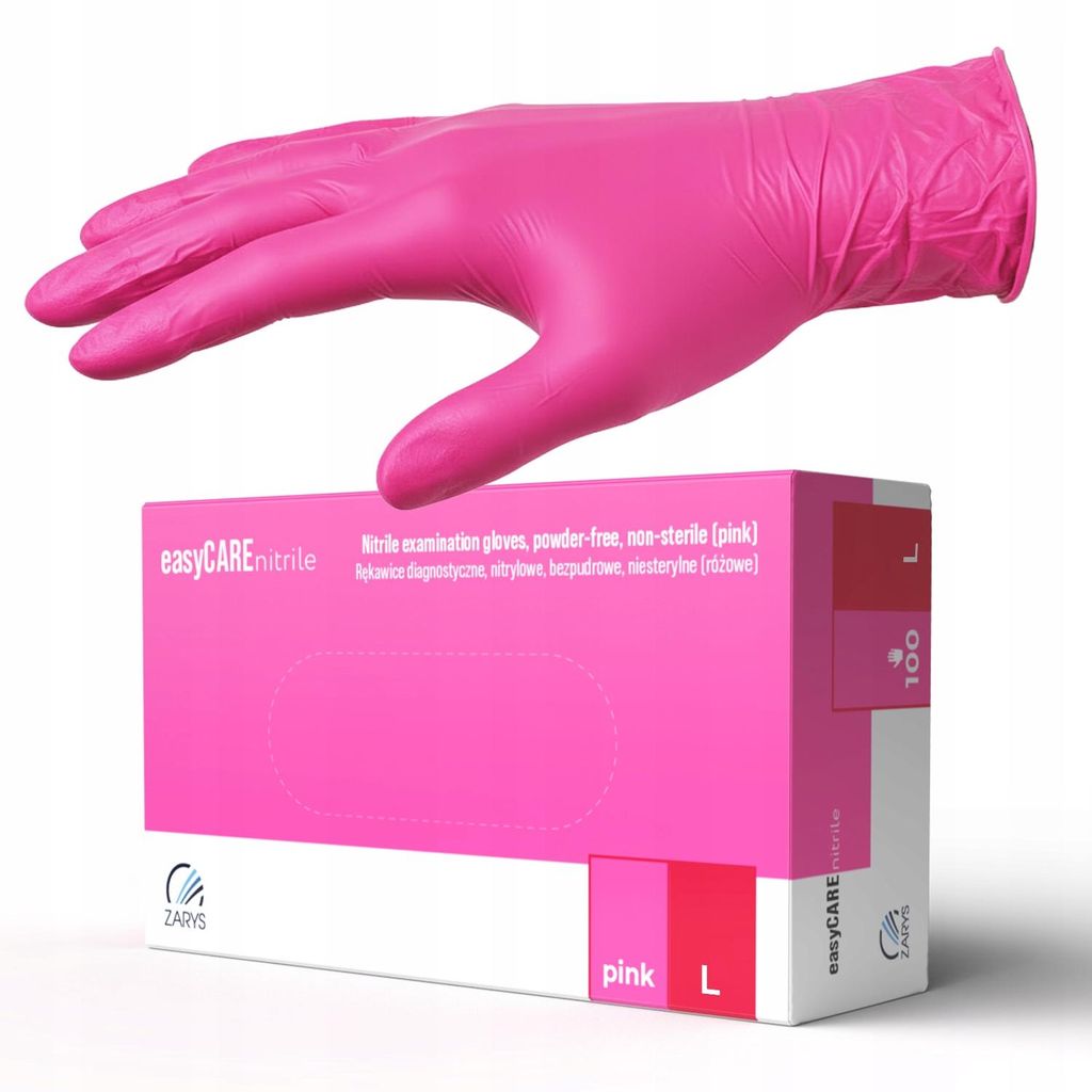 Nitrilhandschuhe, Pink, 100 Stück, Rosa, Grösse L