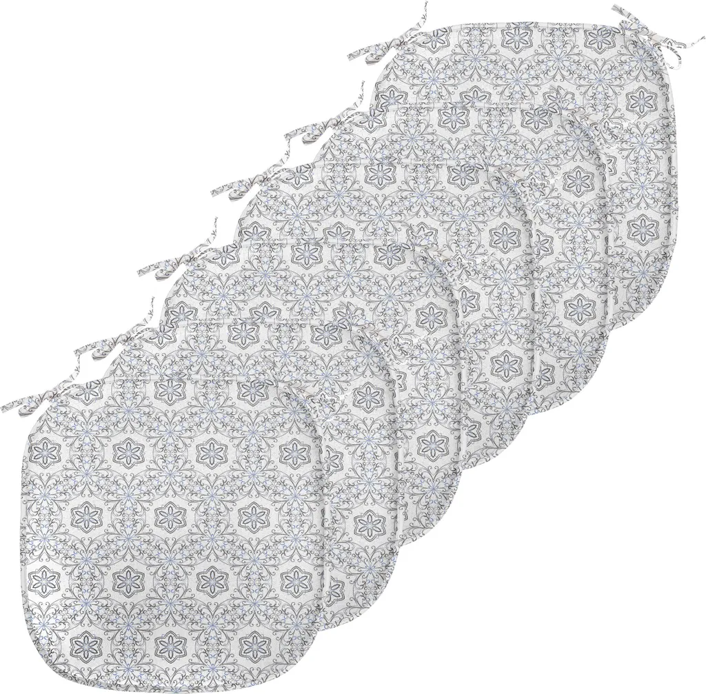 Coussins de Chaise de Cuisine 40cm x 40cm avec Sangles - Confort Lot de 6