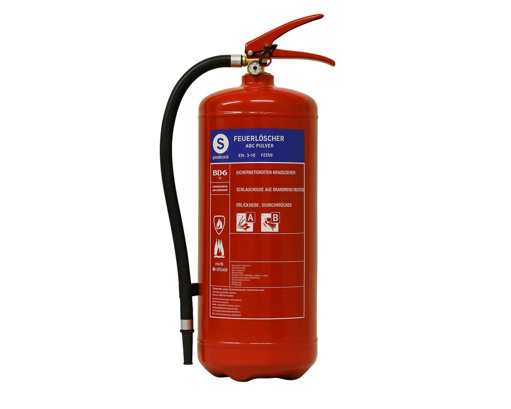 smartwares Feuerlöscher Pulverfeuerlöscher Pulverlöscher mit Halterung 6 KG, MHD:2029