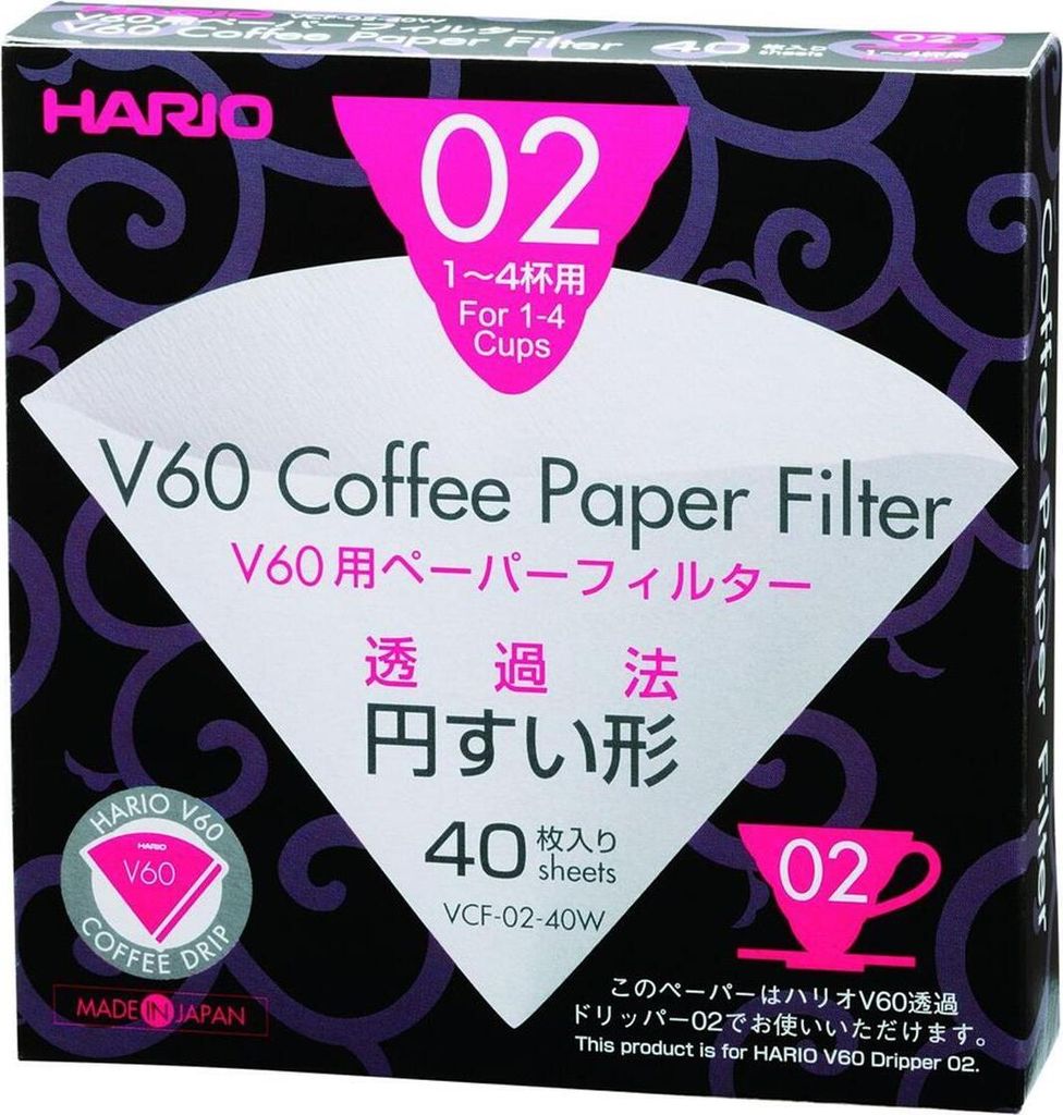 Filtre papier blanc pour 02 Dripper 40sheets VCF-02-40W / Image du produit 