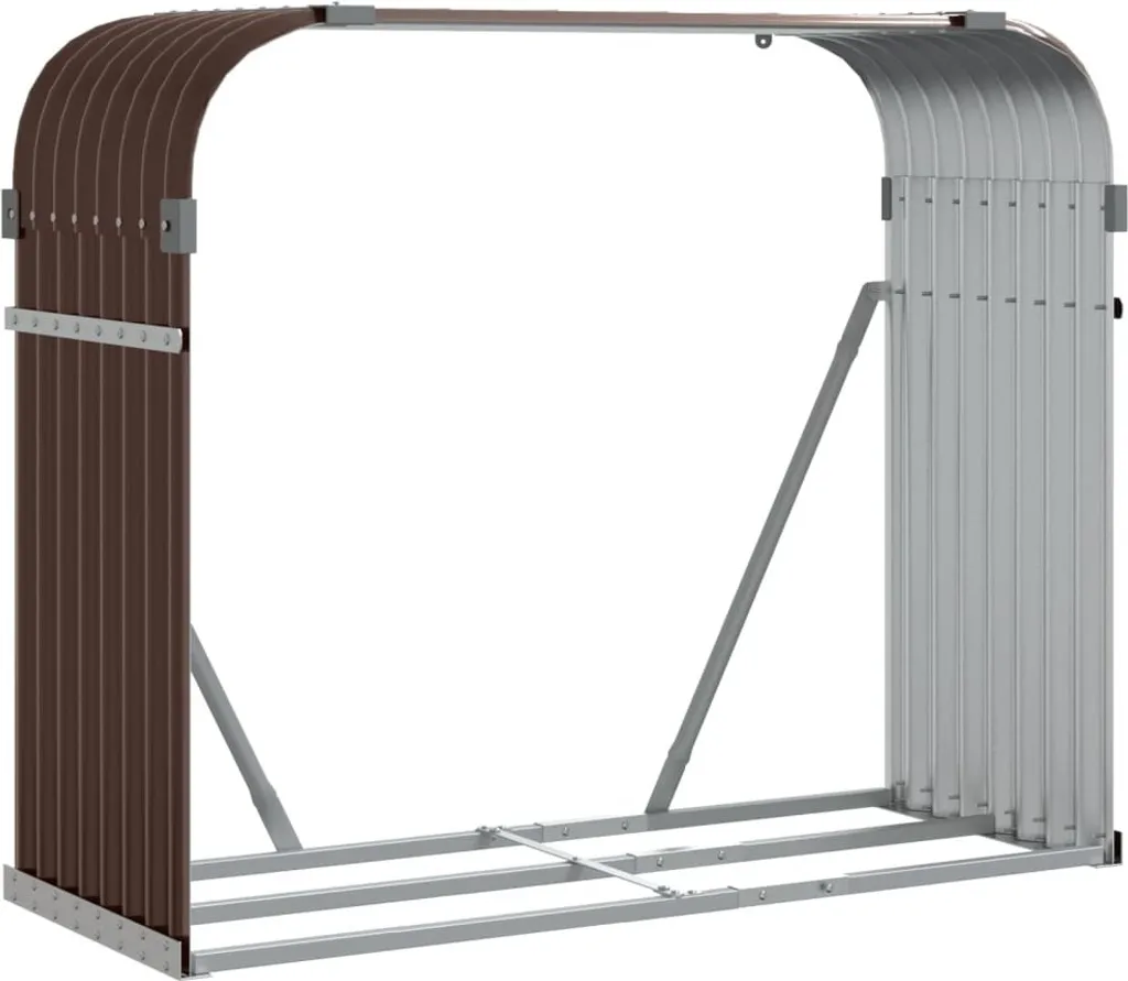 Riparo per legna da ardere Marrone 120x45x100 cm Acciaio zincato