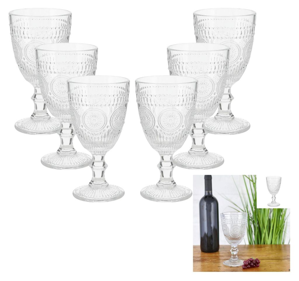 12 x Weingläser Vintage 300 ml H 17 cm Weißweingläser Produktbild 