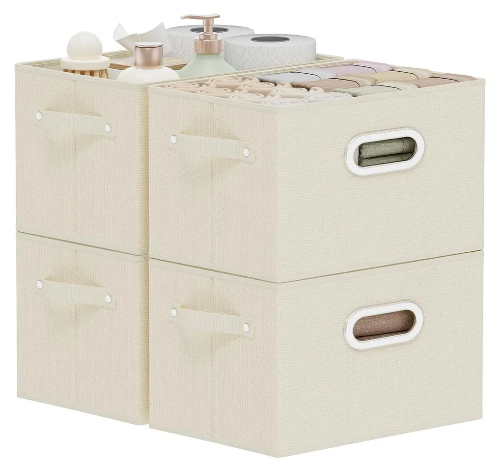 Fini le Désordre avec ce Lot de 4 Boîtes de Rangement Pliables en Tissu