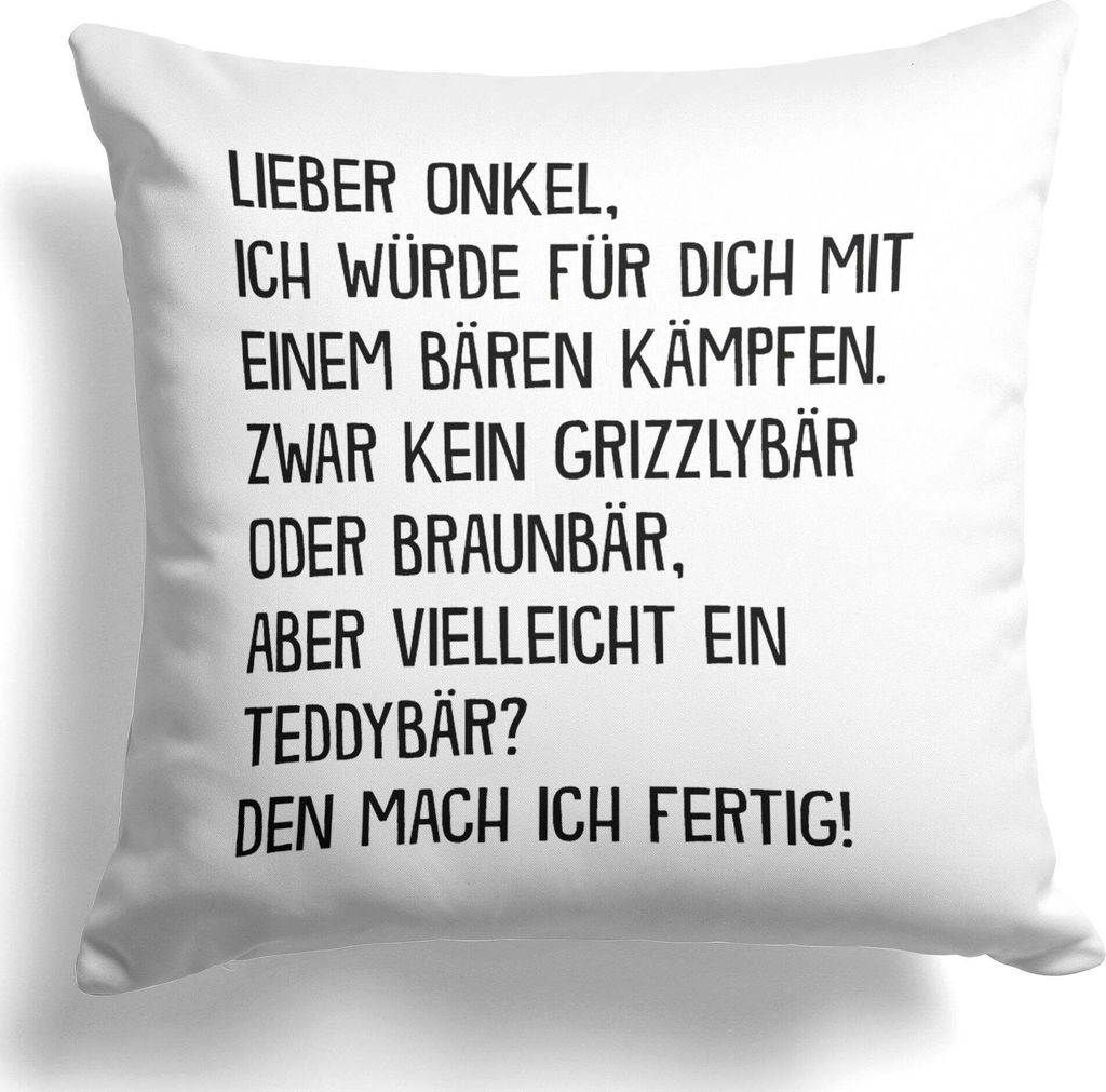 22Feels Bester Onkel Geschenk Geburtstag Weihnachten Deko Kissen Männer Dekoration Herrentag von Nichte Neffe Wohnaccessoire Wohnzimmer Schlafzimm...