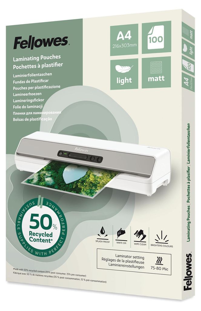 Fellowes 100143435, Matt, A4, Thermodruck, 216 mm, 1 mm, Produktbild 