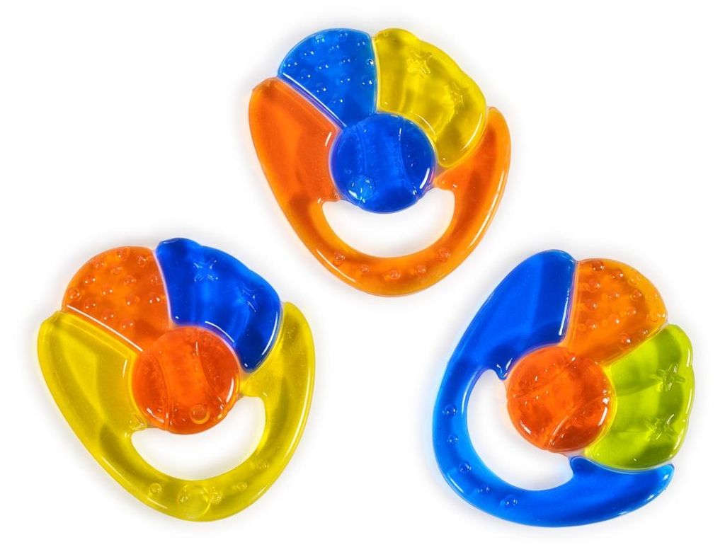 Beißring Regenbogen blau, Kühlbeißring als Zahnungshilfe Produktbild 