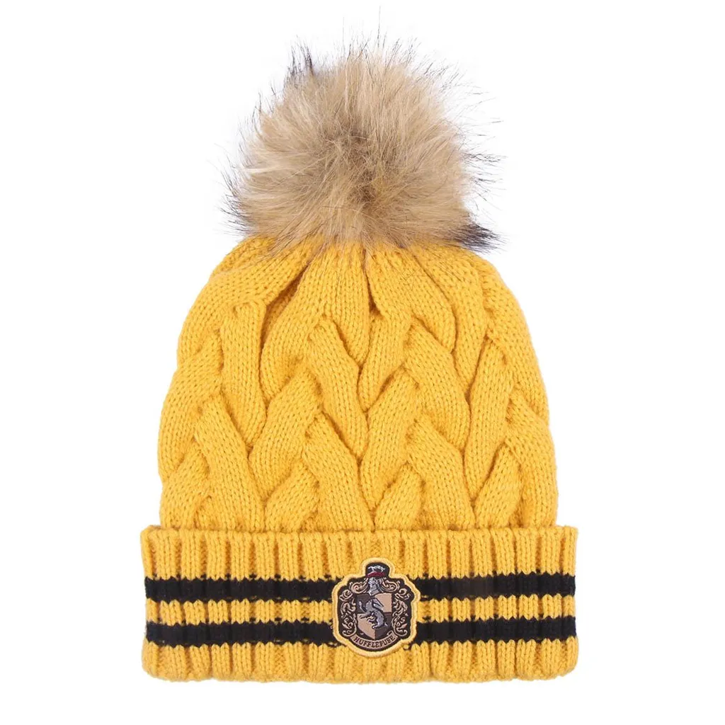 Cuffia Beanie Hufflepuff Harry Potter con Pompon - Licenza Ufficiale