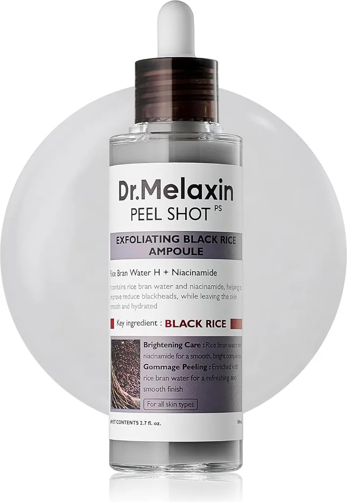 Dr. Melaxin Peel Shot Ampoule Exfoliante au Riz Noir 80ml - Soin Éclat