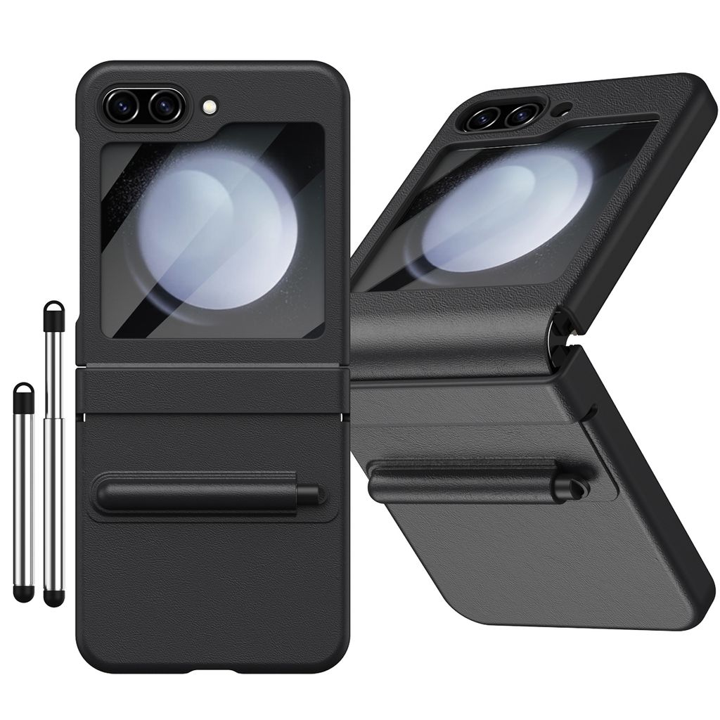 Kožené pouzdro na Samsung Galaxy Z Flip 5 s koženým pantem, Obrázek produktu 