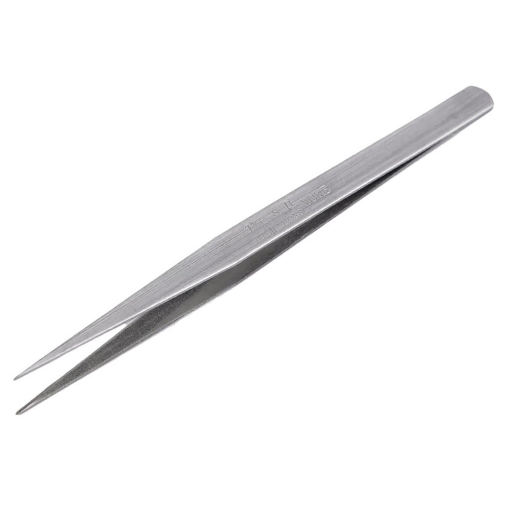 1 Pinzette, Feinmechaniker- Uhrmacher- Modellbau-Pinzette, Variantenwahl, Größe:150 x 10 mm | 1 mm, Variante:gerade Spitze