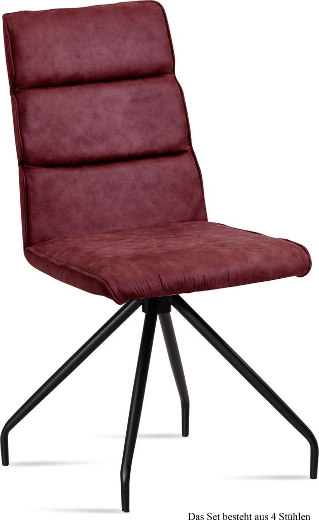 Esszimmerstuhl (4er-Set) Devnet 47x92x60 Schwarz/Marsala