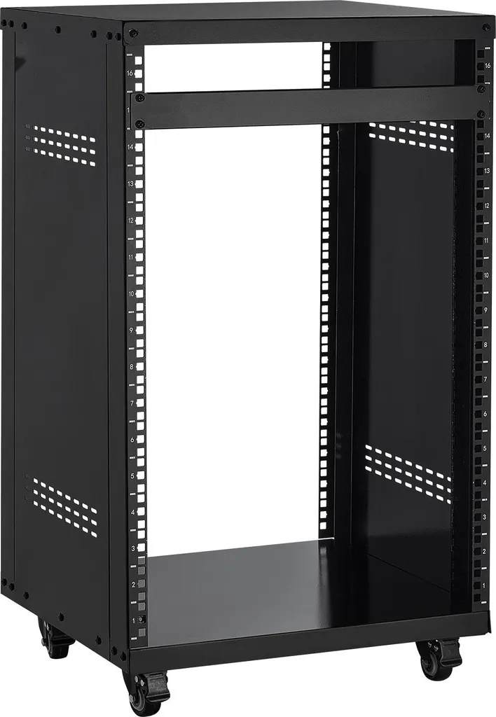 Rack Serveur 16U Ventilé avec Charge de 90kg et Roulettes de Transport