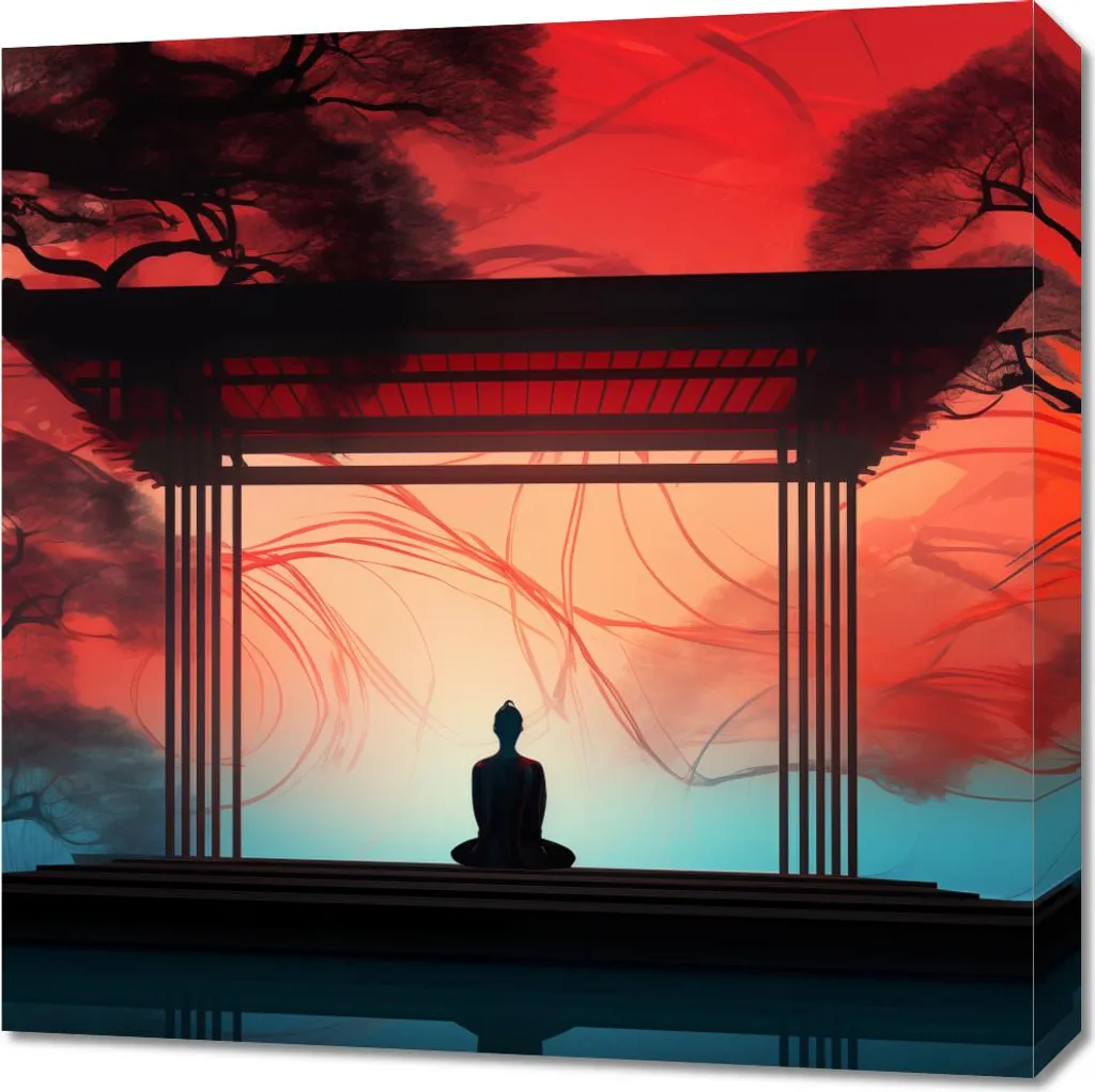 Quadro Meditazione Loto 60x60 cm - Arredo Zen per Yoga e Relax