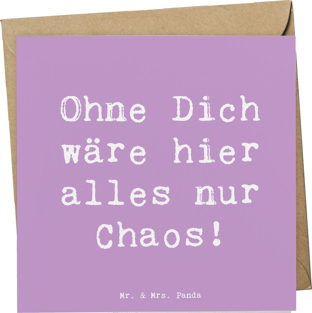 Mr. & Mrs. Panda Glückwunschkarte Spruch Reinigungskraft Held - Lavendeltraum - Geschenk, Klappkarte, Aufmerksamkeit, Danke sagen, Liebe, Grußkar...