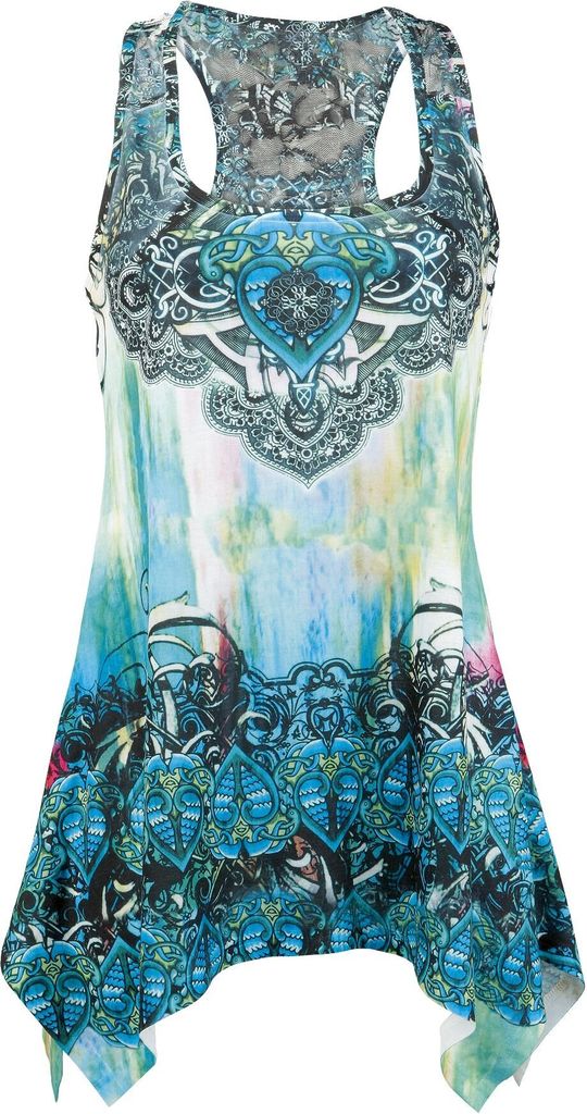 Innocent Top Damen Heart Celtic petrol Casual Wear, Rockwear 100% Polyester M