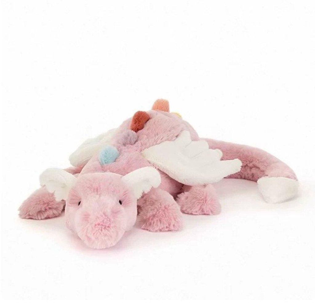 Drachen Kuscheltier 50cm – Plüsch Drache Kissen – Hellrosa Produktbild 