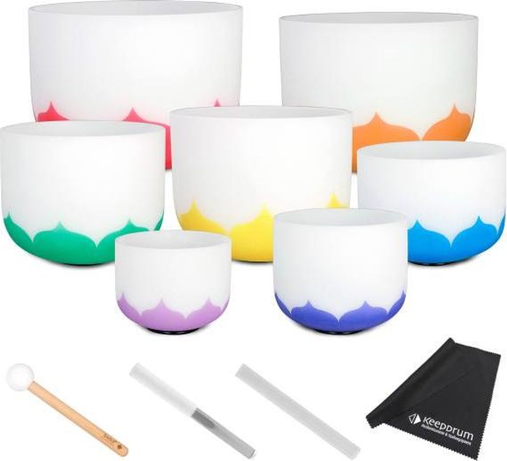 Sela Klangschalen Set SECLU Chakra Set Lotus 432 Hz mit Tuch