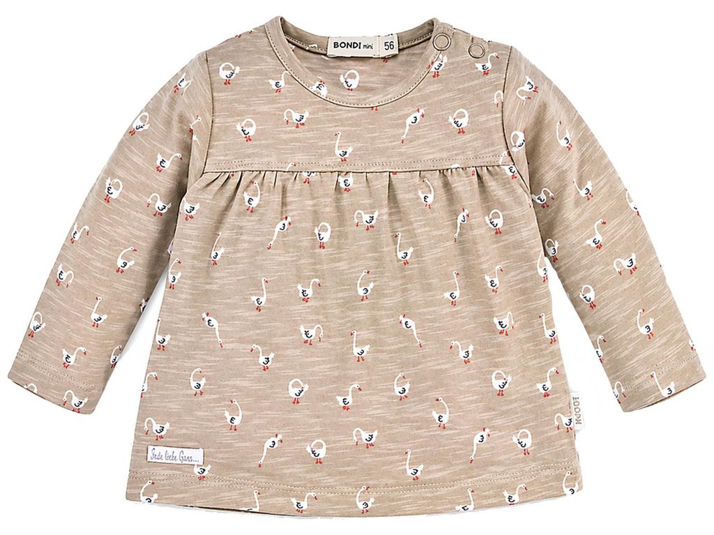 BONDI Baby Langarmshirt "Gänschen" 93956 | gans allover Größe: 86