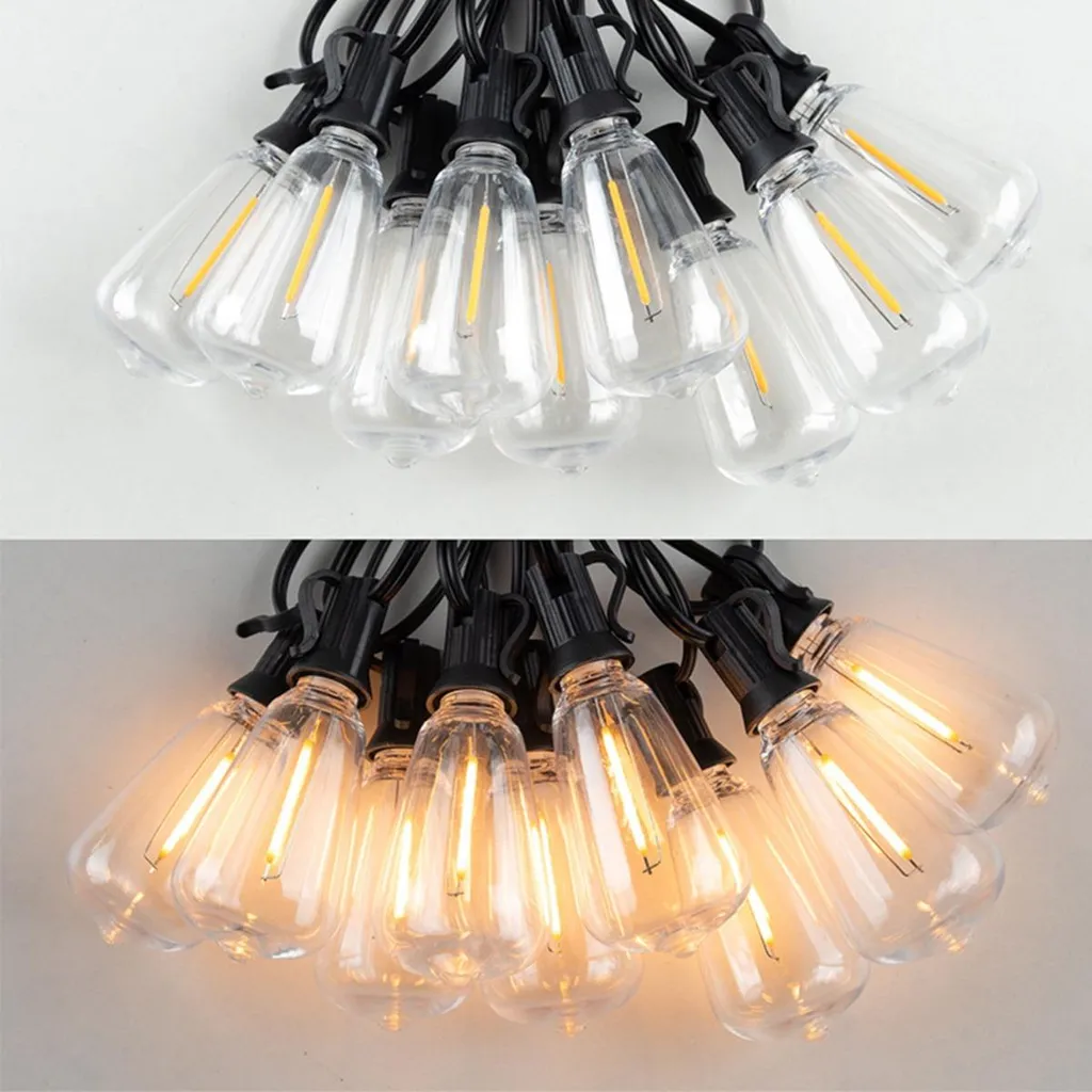 Guirlande Guinguette Solaire 15m LED avec Ampoules en Plastique INF