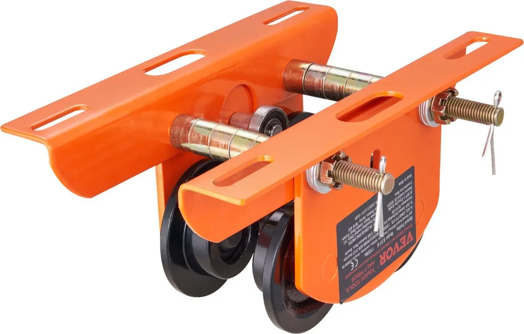 Chariot manuel pour palan 0.5T 500kg, rail ajustable 60mm acier noir