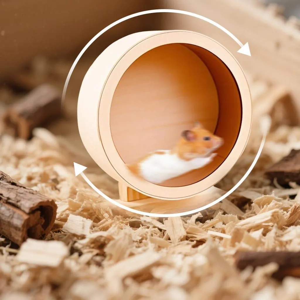 Roue d'équilibre pour chinchillas et écureuils en bois 15 cm sans bruit