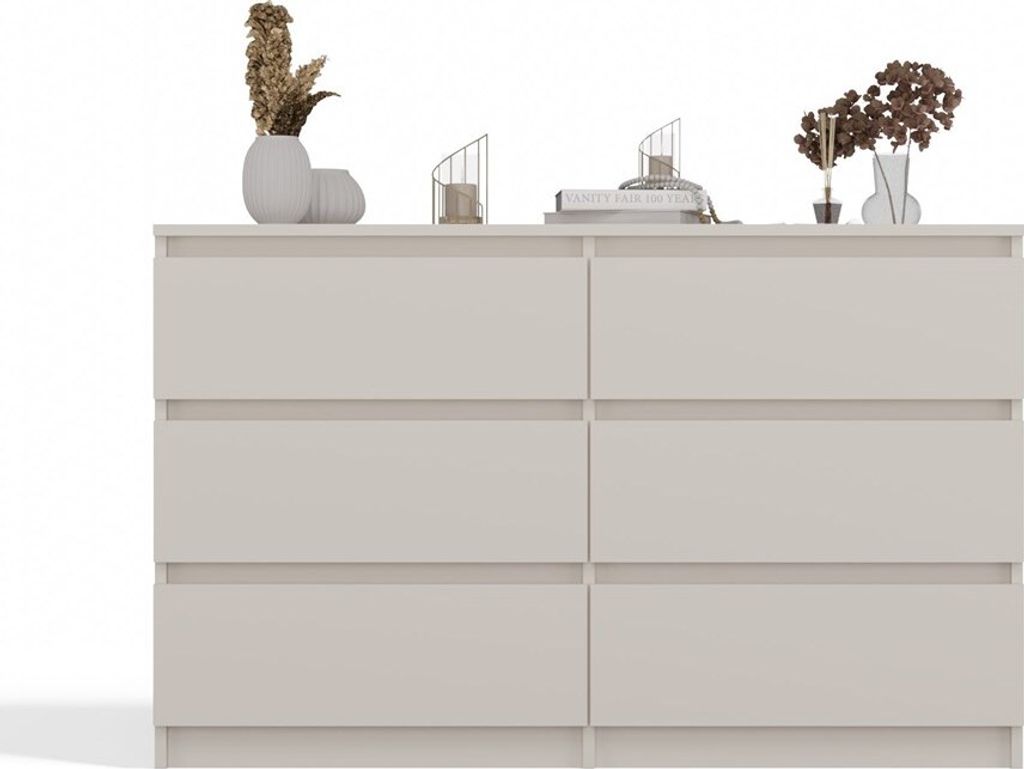 Kommode, 120/140 cm Breiten, 6 Schubladen