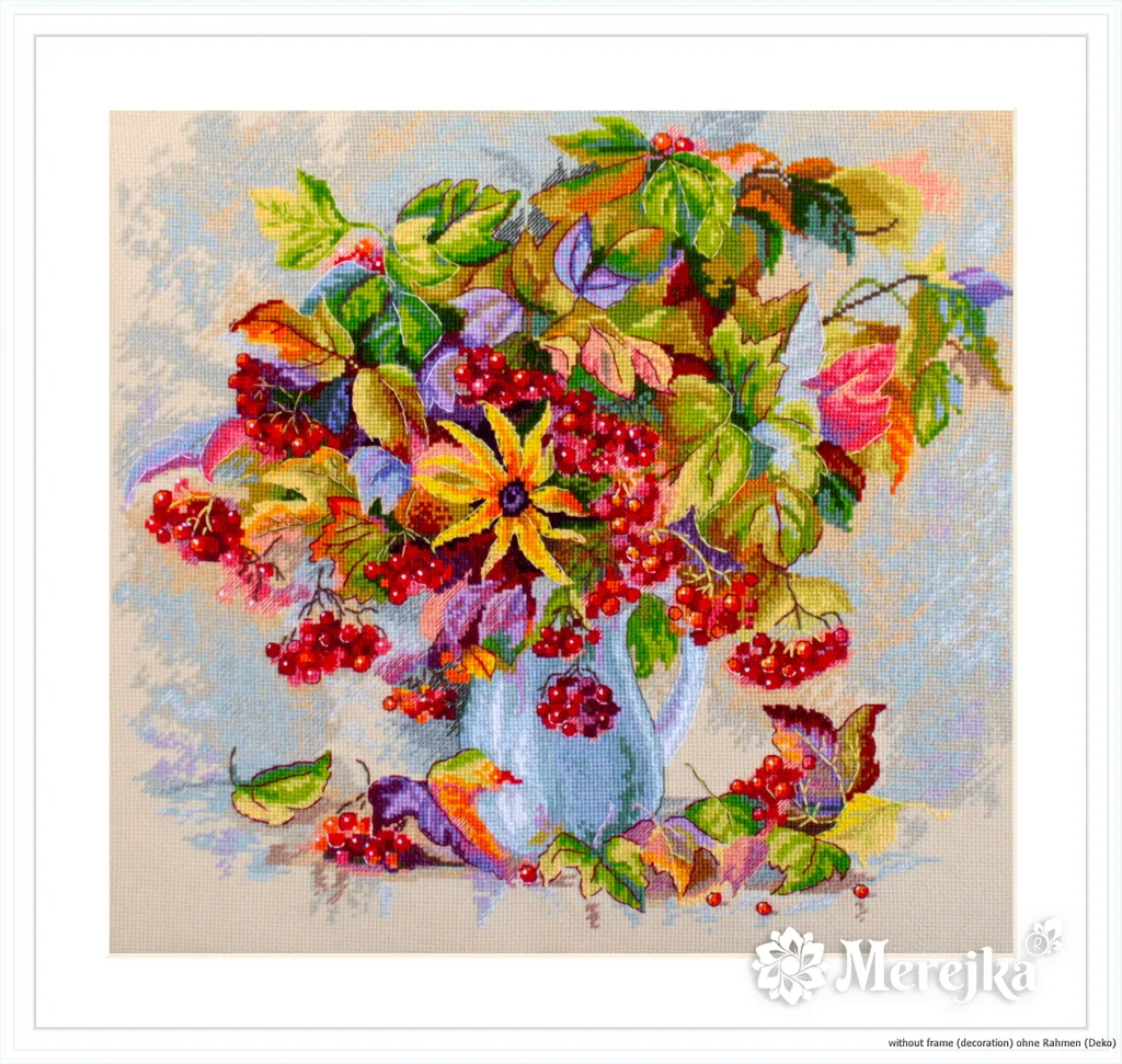 Merejka Étoile d'Automne - Kit Point de Croix Compté Complet 32x30 cm