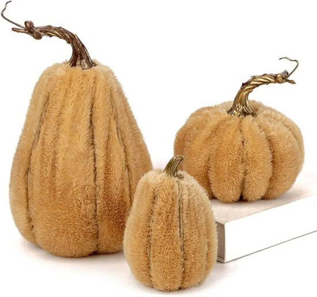Lot de Citrouilles en Tissu Velours - Décoration Halloween et Saison