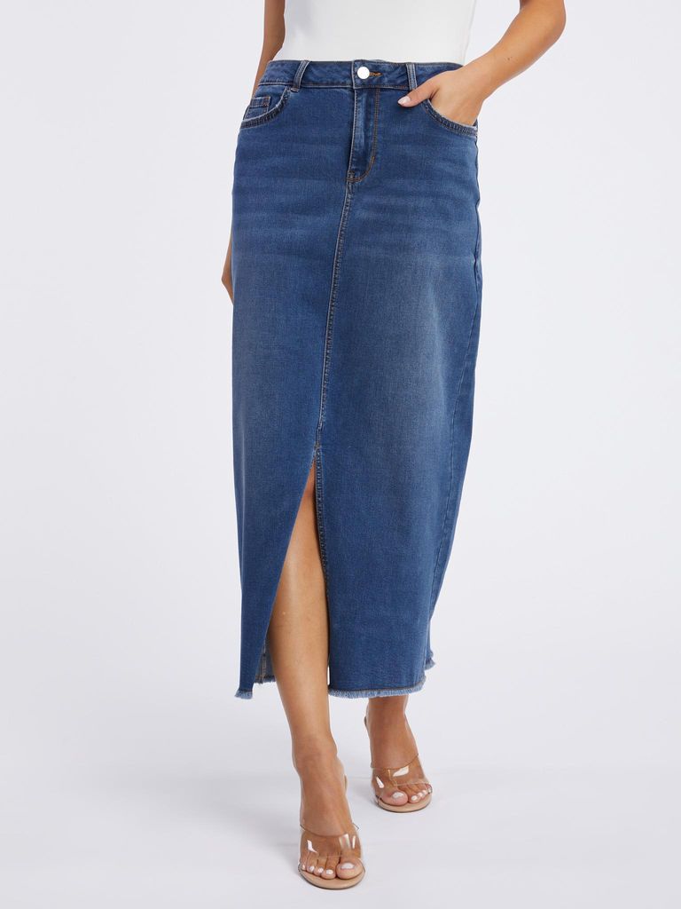 Orsay Blauer Damen-Jeans-Maxirock 744067580000__40