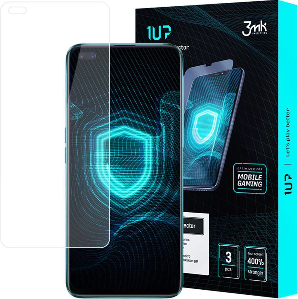 3mk Display Schutzfolie 1UP für Oppo Reno 4 transparent Gaming (3 Stück)