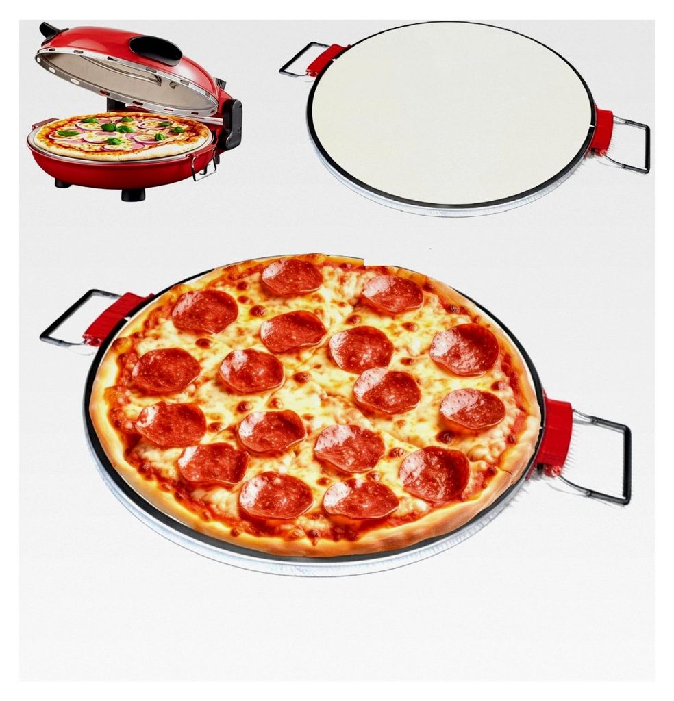 Pizzastein für Pizzaofen, Backofen und Gasgrill - glasiertes Cordierit