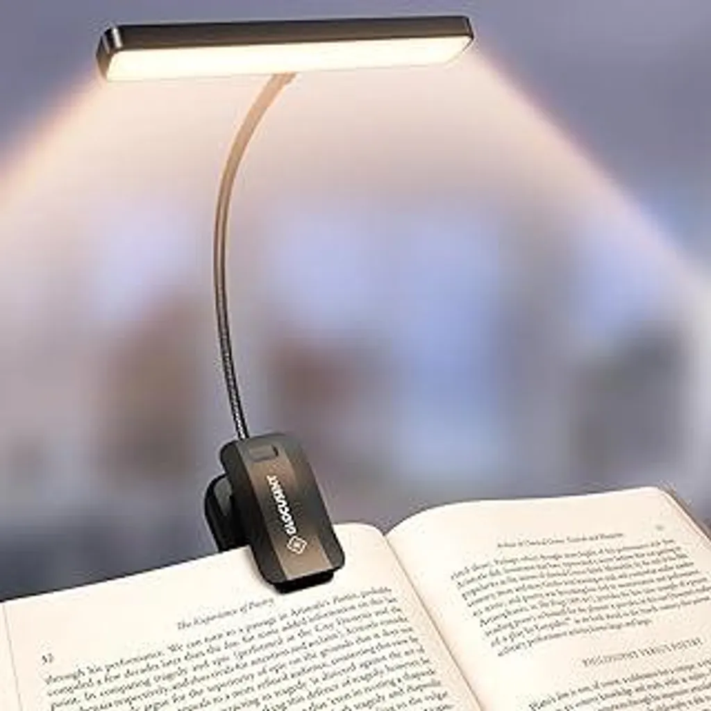 LEDBOKLI Lampada Da Lettura Ricaricabile Da Collo, 6 Livelli Di Luminosità, Luce LED 6500-7000K, Braccio Flessibile, Batteria Al Litio, Per Leggere, Lavorare A Maglia, Riparare, Nero - 6