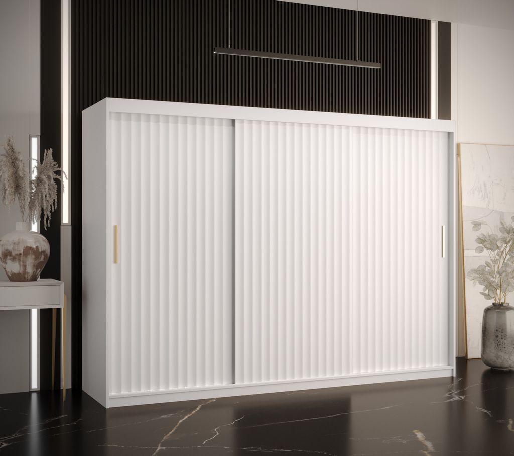 Kleiderschrank RADKIN 1 – Breite 250 cm, weiß