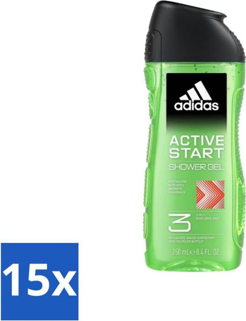 Adidas Duschgel Active Start 250 ml - Vorteilspack - 15 Stücke
