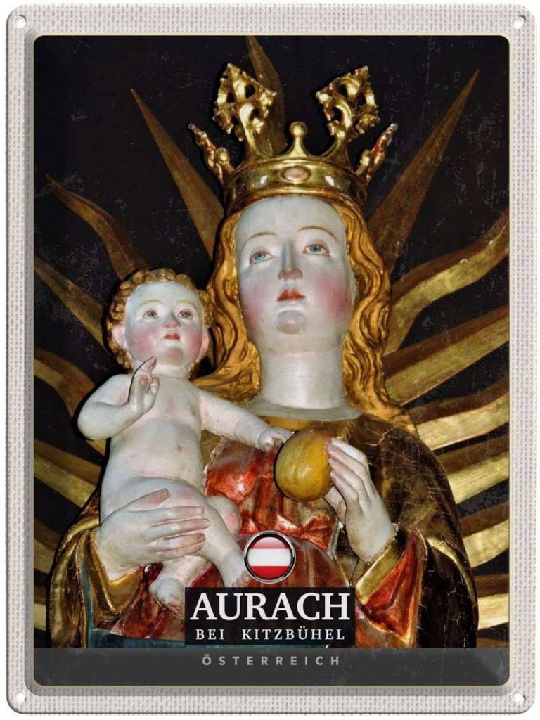 vianmo Blechschild 40x30 cm Aurach bei Kitzbühel Österreich Engel Bildmotiv Reisemotiv Abenteuer Reisen Urlaub