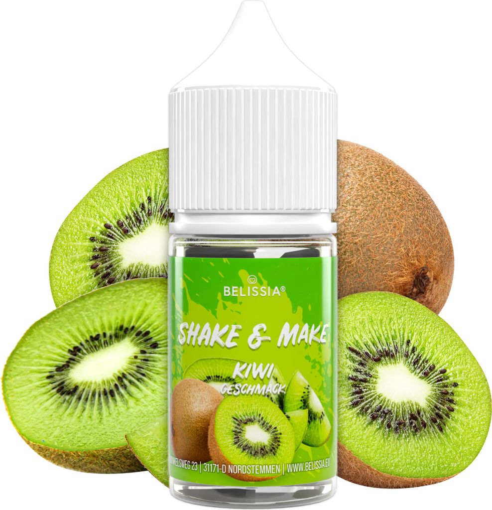 Belissia Shake and Make Kiwi Refill - 30 ml hochdosiertes Lebensmittelaroma - zum Nachfüllen - Für Backen, Speisen, Getränke, Shakes, DIY uvm