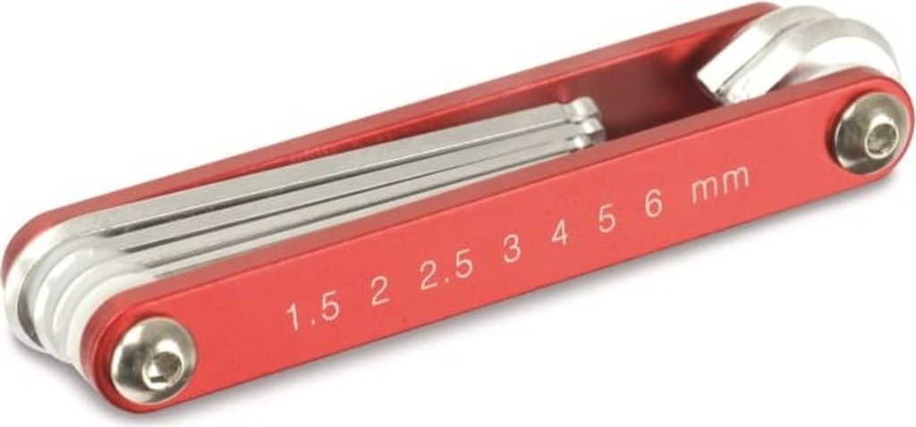 KRAFTMANN 7847 Innensechskant-Klappschlüssel-Set mit Kugelkopf, 1,5 - 6 mm, 7-tlg.