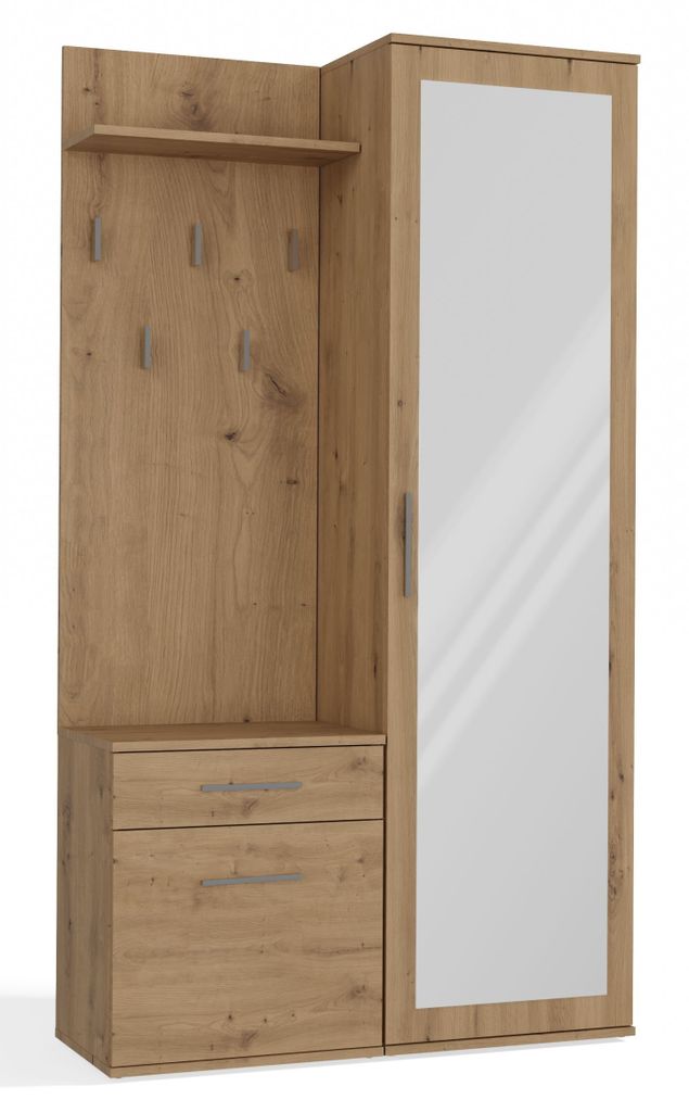 Armadio Duo Specchio Rovere Artigianale Immagine del prodotto 