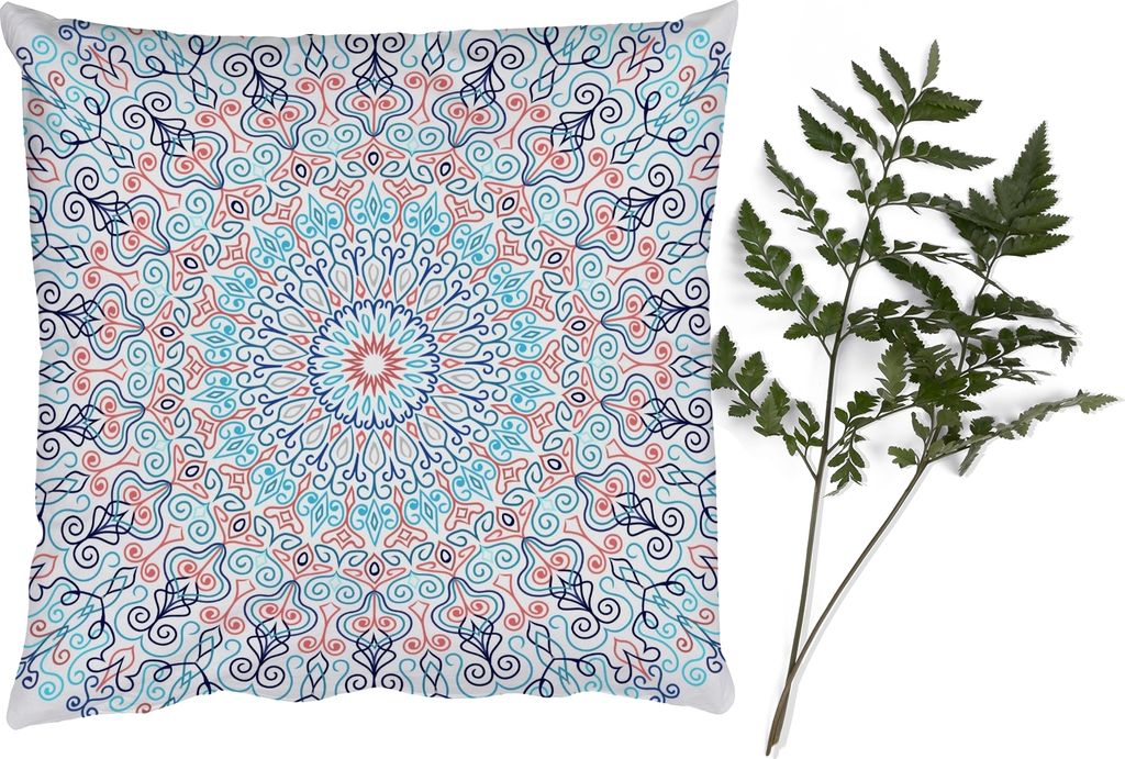 MuchoWow Zierkissen Sofakissen Wohnzimmer Dekokissen 60x60 cm Abstrakt - Mandala - Hippie - Boho - Sitzfläche - Foto Polster