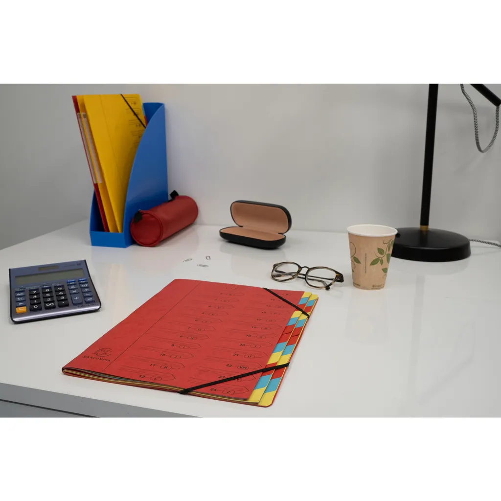 Trieur de bureau 24 compartiments pour organiser vos documents A4 rouge - 3