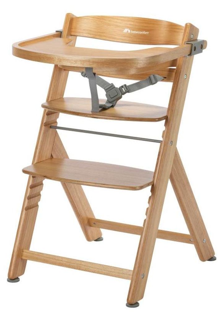 Bebeconfort Timba 2 Mitwachsender Hochstuhl, 6+ Monate, Bis 110 kg, Ergonomischer Baby & Kinderhochstuhl Holz, Fast alle Esstische, Natural Wood