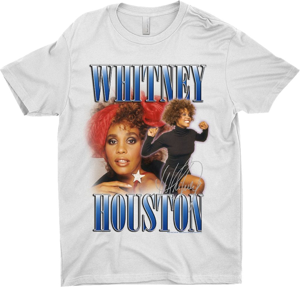 Whitney Houston - "90s Homage" T-Shirt für Herren/Damen Uni RO7852 (M) (Weiß)