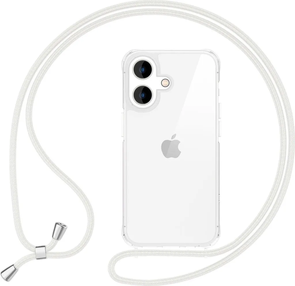 Custodia A Tracolla Per IPhone 12 / 12 Pro Con Cordino Regolabile – Colore Arancione E Blu – Antiurto E Ricarica Wireless