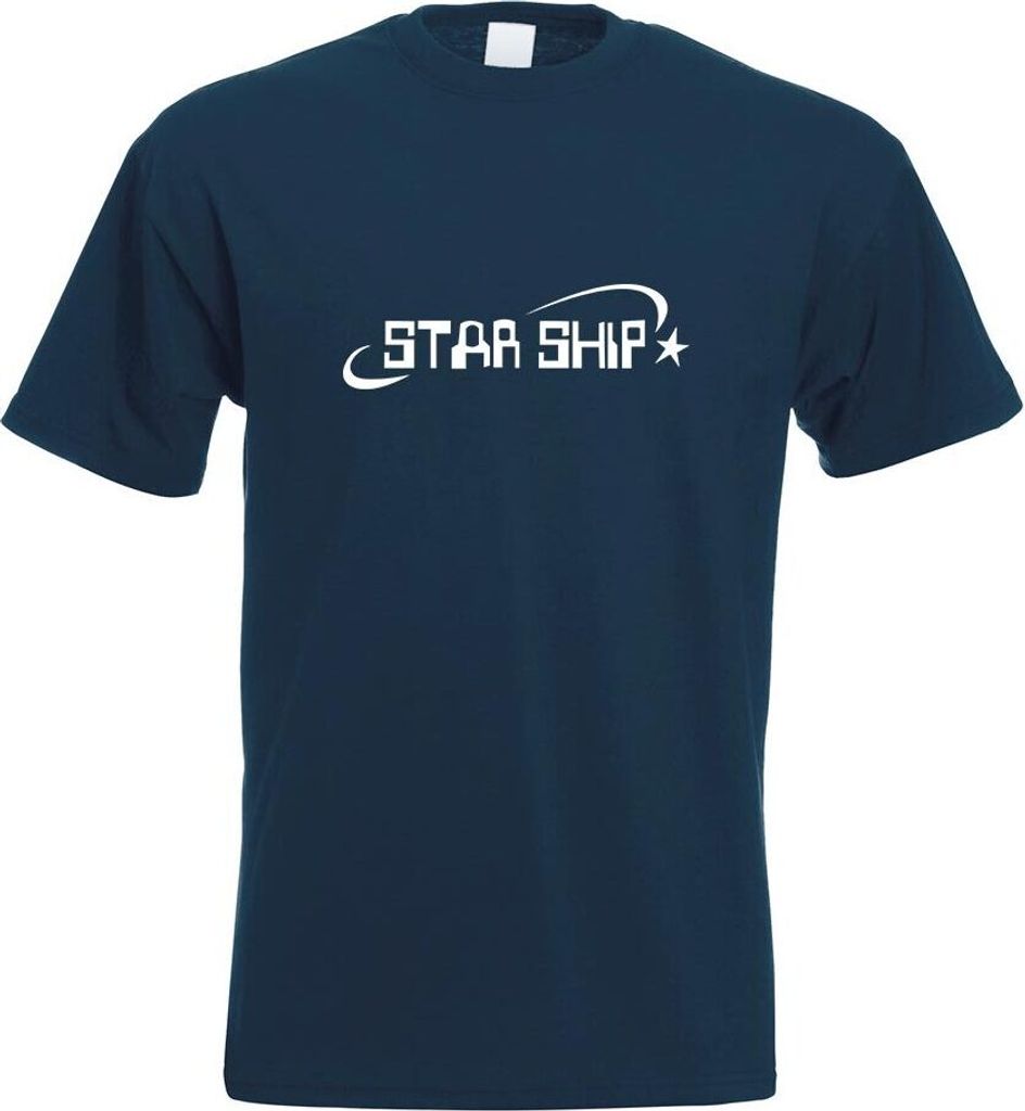 Kiwistar - T-Shirt - Navy - Star Ship Herren Funshirt Bedruckt Design Sprüche Spruch Motive - mit Motiv Bedruckt - Funshirt Design - Sport - Freiz...