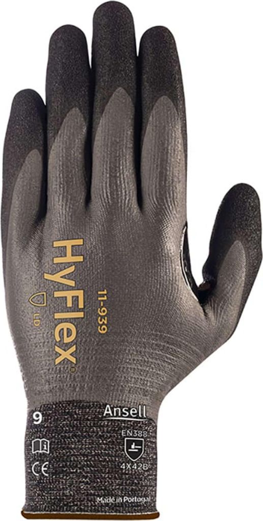 ANSELL touchscreenfähiger Schutzhandschuh HyFlex 11-939 Schwarz, 6