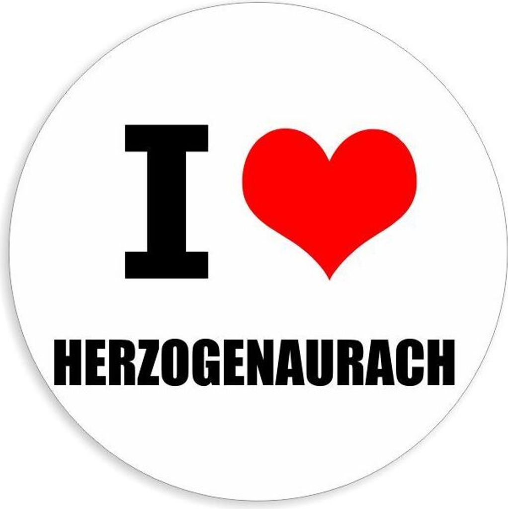 Kiwistar - Autoaufkleber - 8x8 cm - außen klebend - I love Herzogenaurach für Auto, Laptop, Fahrrad, LKW, Motorrad Aufkleber mehrfarbig Sticker D...