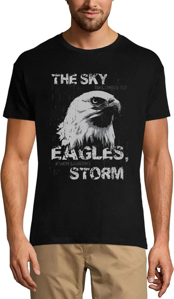 Herren Grafik T-Shirt Der Himmel gehört den Adlern auch während des Sturms – The Sky Belongs To Eagles Even During Storm – Öko-Verantwortlic...