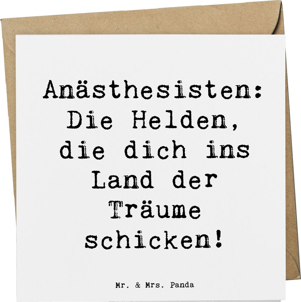 Mr. & Mrs. Panda Glückwunschkarte Spruch Anästhesist Held - Weiß - Geschenk, Geschenke mit Herz, Klappkarte, doppelkarte, Beruf, anlasskarte, He...